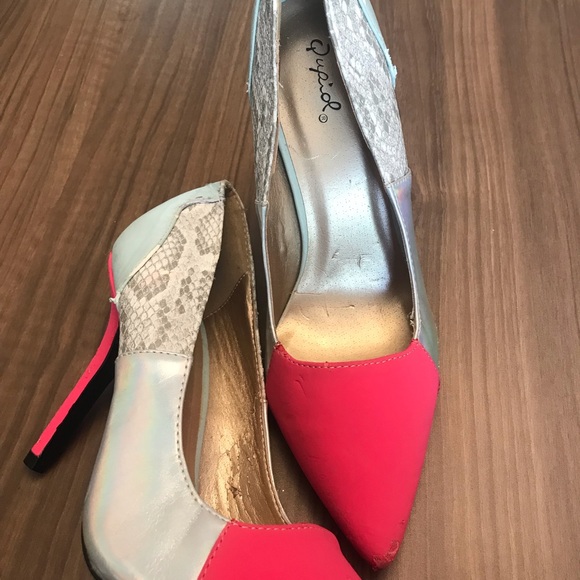 Qupid snakeskin pink stilettos - Picture 2 of 11